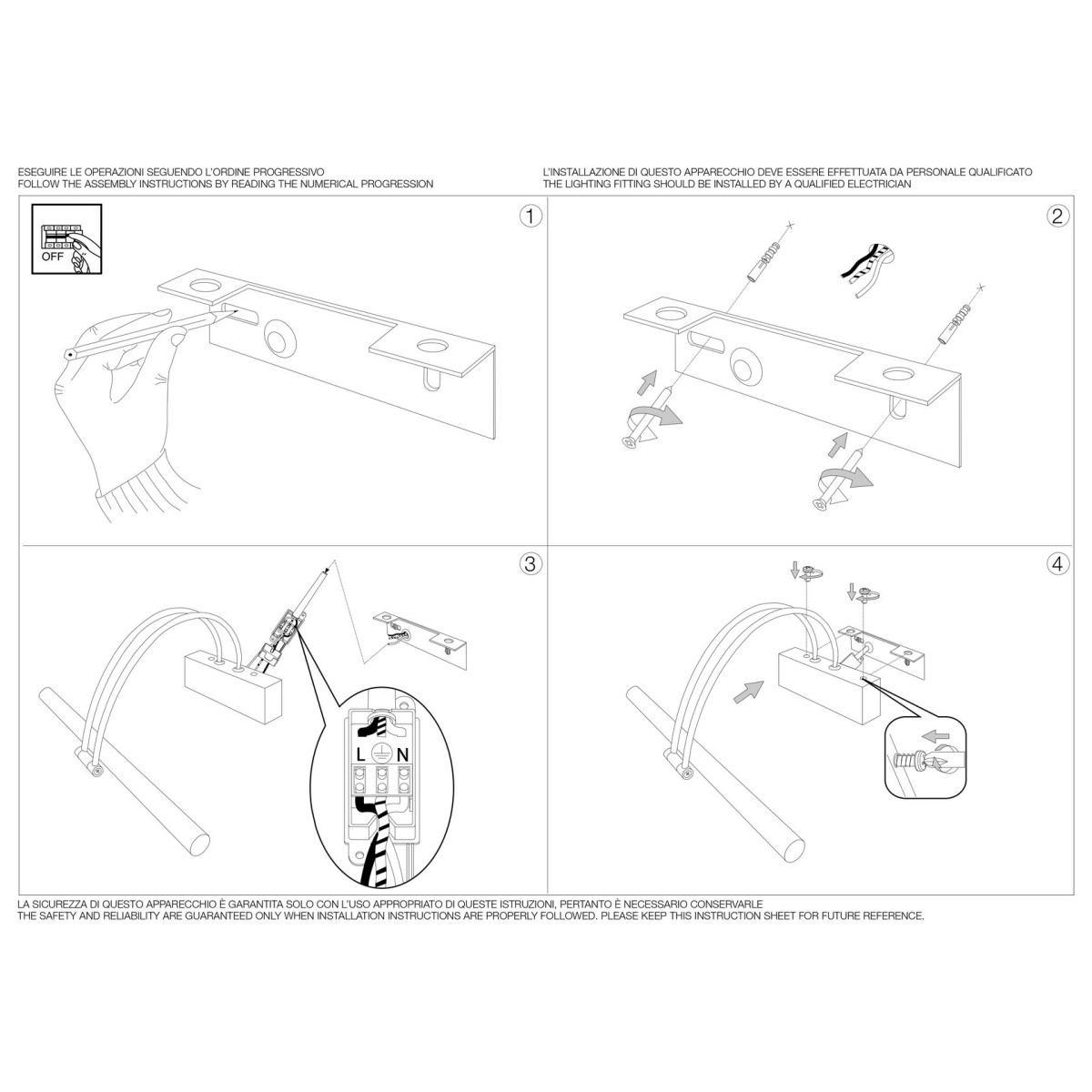 Светильник настенный Ideal Lux Bow AP D26 Латунь LED 3000К 121154