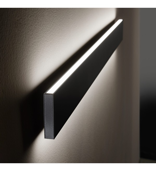 Светильник настенный Ideal Lux Steel AP2 D20 Bi-Emission Wide 3000K LED Черный Димм 242019