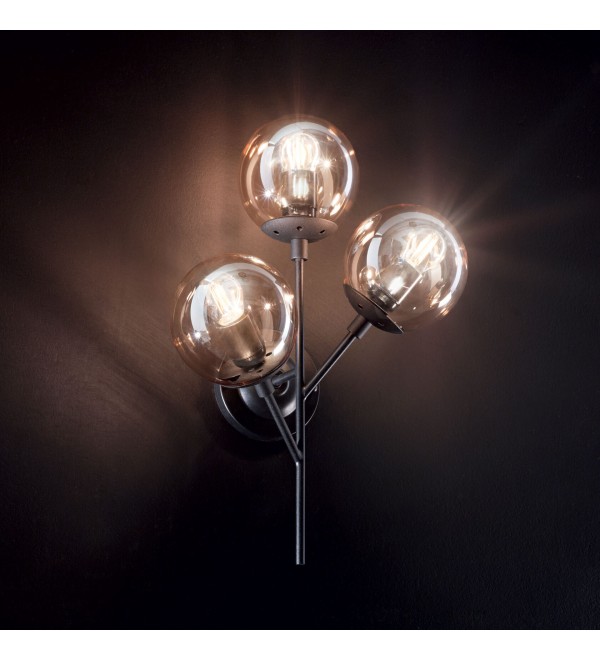 Светильник настенный Бра Ideal Lux Kepler AP3 Черный E27 187006