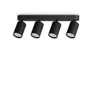 Светильник потолочный Ideal Lux Dynamite PL4 Linear Round Черный GU10 371344
