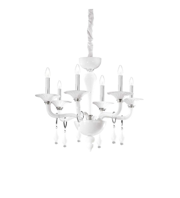 Люстра подвесная Ideal Lux Miramare SP6 Белый E14 068183