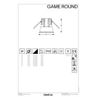 Светильник встраиваемый Ideal Lux Game trim round 11Вт LED Белый 3000К 192291