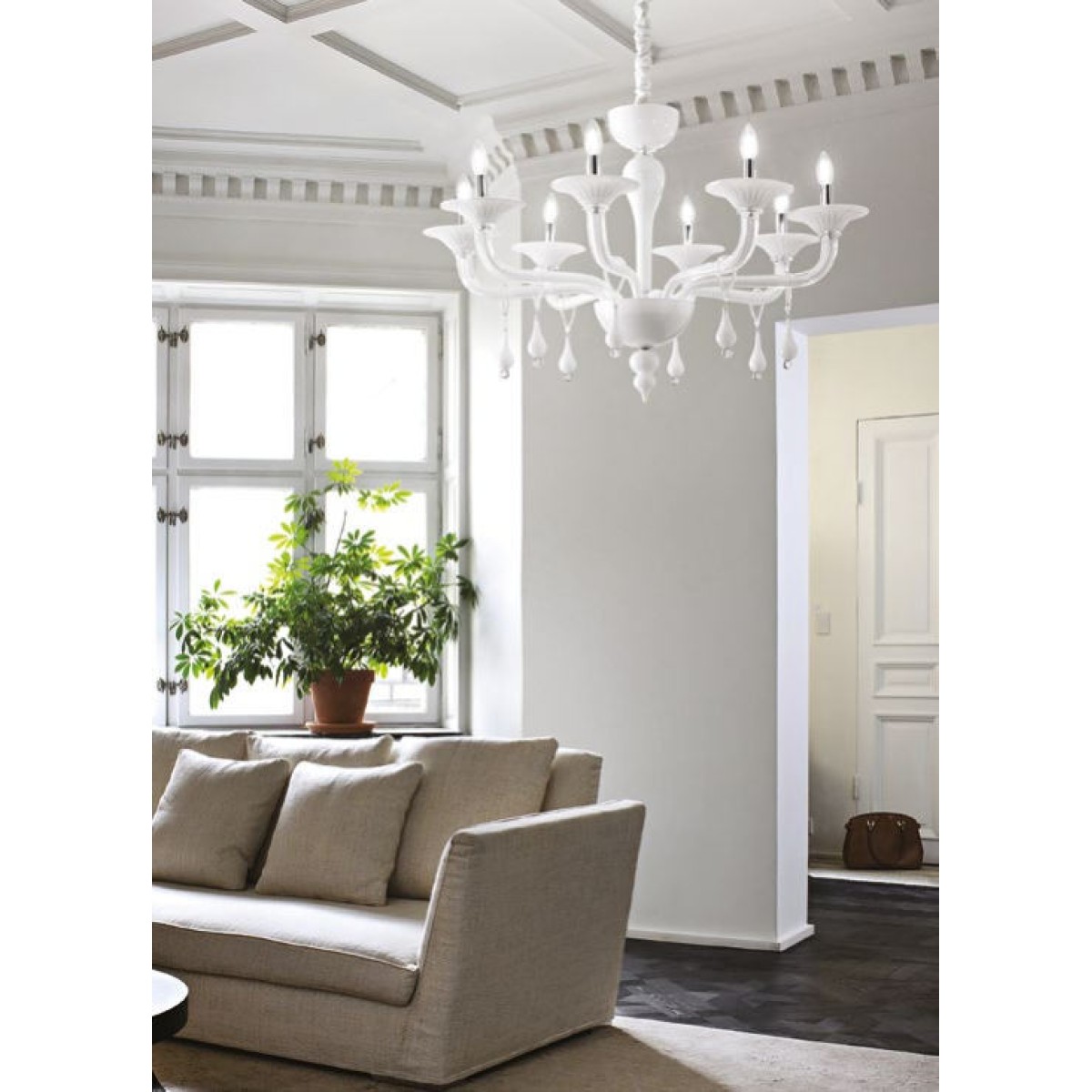 Люстра подвесная Ideal Lux Miramare SP6 Белый E14 068183