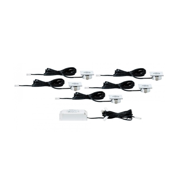 Светильник встраиваемый Paulmann Micro Line Mini LED 35 x 35 мм 2700К Хром Набор 5шт. 93550