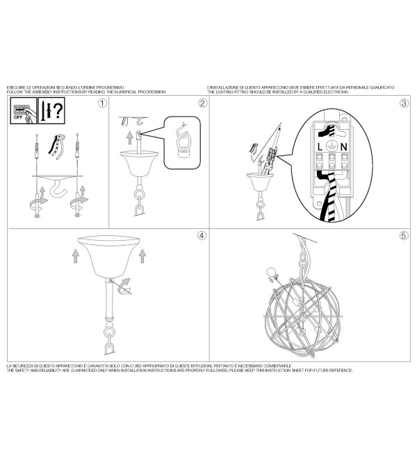 Люстра подвесная Ideal Lux Konse SP7 D80 Золото E27 156033