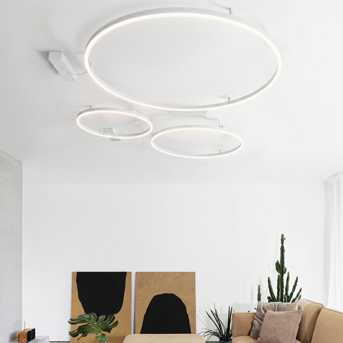 Люстра потолочная Ideal Lux Oracle Slim PL D150 RoundмЛатунь LED 3000K 370330