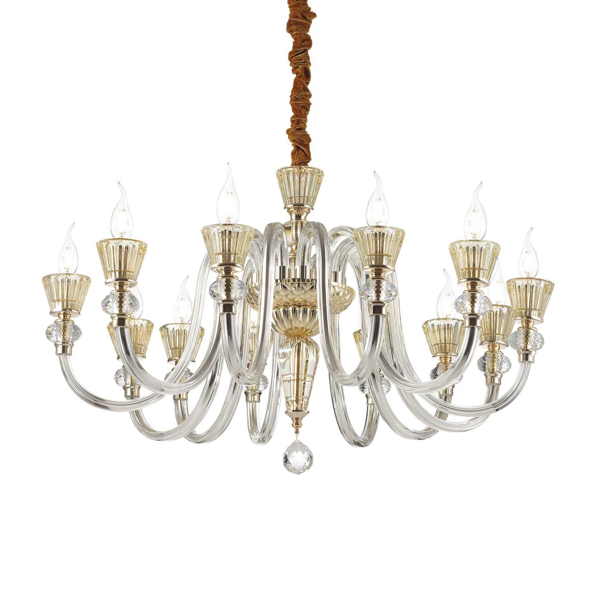 Люстра подвесная Ideal Lux Strauss SP12 Золото E14 140612