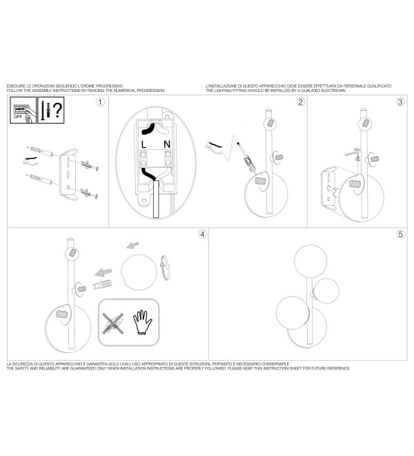 Светильник настенный Ideal Lux Perlage AP3 Янтарь G9 322742