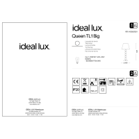 Лампа настольная Ideal Lux Queen TL1 Big Золото E27 077758