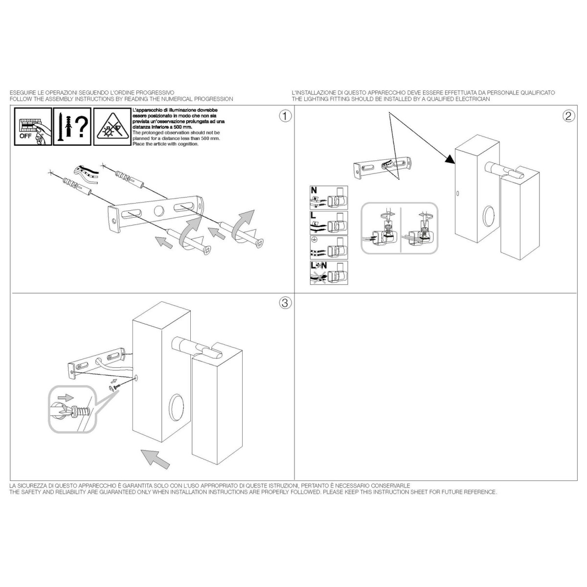 Светильник настенный Ideal Lux Page AP Square Черный 3000К LED 142241