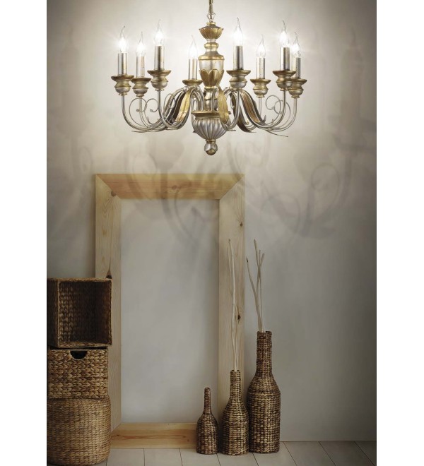 Люстра подвесная Ideal Lux Firenze SP8 Золото E14 020839