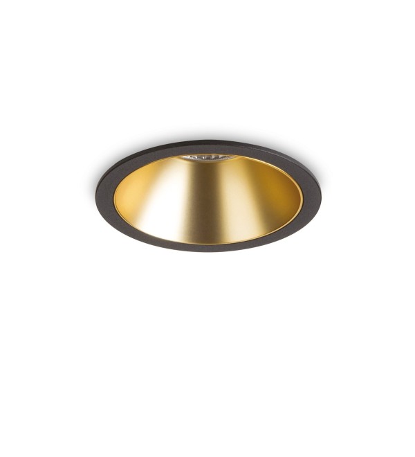 Светильник встраиваемый Ideal Lux Game Trim Round 20Вт LED Черный / Золото 2700К 341385