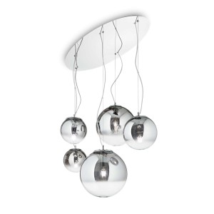 Люстра подвесная Ideal Lux Mapa Clear SP5 Хром E27 140759