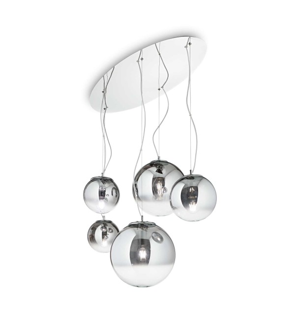 Люстра подвесная Ideal Lux Mapa Clear SP5 Хром E27 140759