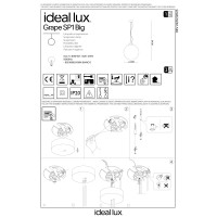Светильник подвесной Ideal Lux Grape SP1 Big Латунь E27 241364