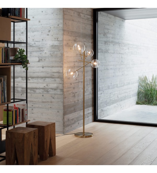 Торшер напольный Ideal Lux Equinoxe PT4 G4 Латунь 290966