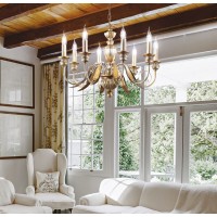 Люстра подвесная Ideal Lux Firenze SP8 Золото E14 020839
