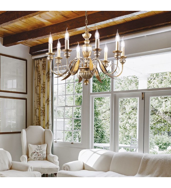 Люстра подвесная Ideal Lux Firenze SP8 Золото E14 020839