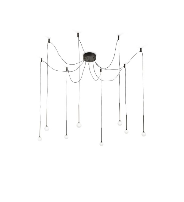 Люстра подвесная Ideal Lux Lucciola SP8 Черный 3000К LED 283982