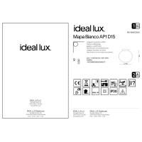 Светильник настенный Ideal Lux Mapa AP1 D15 Белый G9 059808