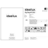Светильник настенный Ideal Lux Zig Zag AP Square D53 3000K LED Белый 179308