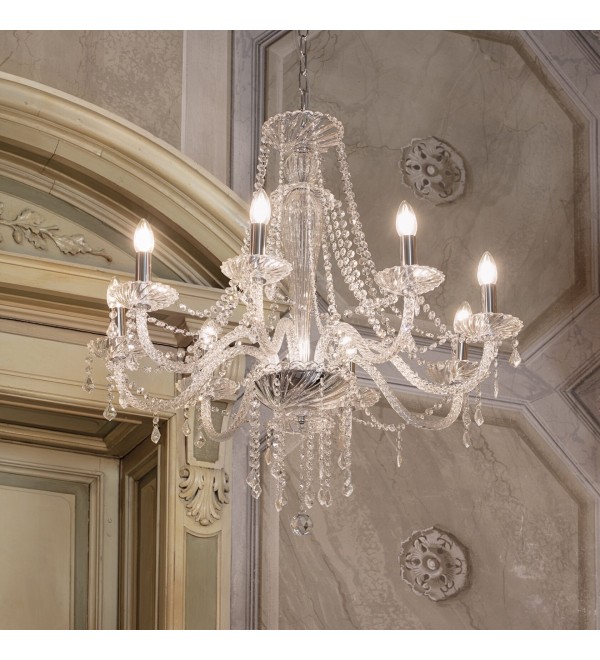 Люстра подвесная Ideal Lux Amadeus SP8 Прозрачный E14 168777