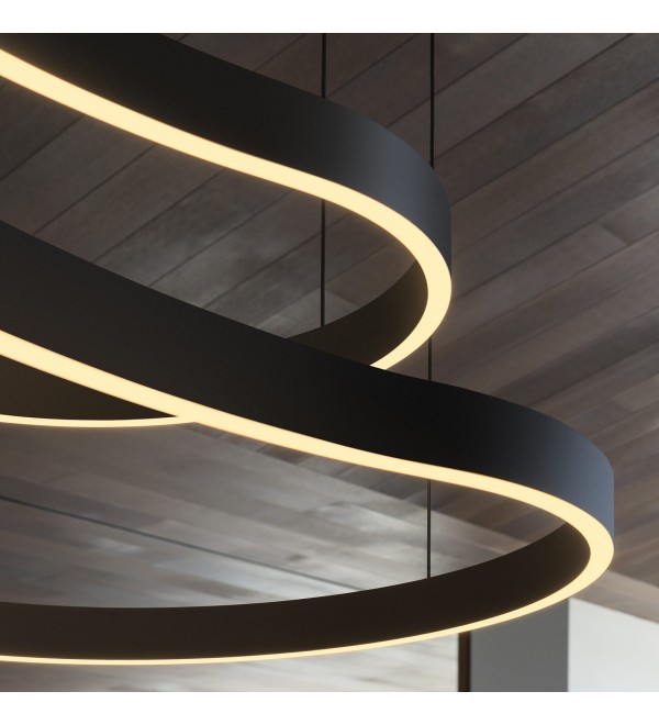 Люстра подвесная Ideal Lux Waves-1 SP 4000lm 3000K LED Черная 345215