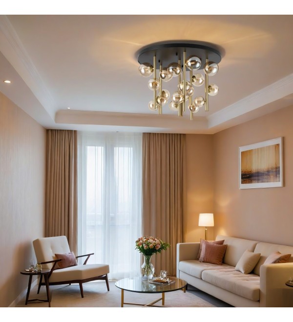 Люстра потолочная Ideal Lux Perlage PL18 G9 Янтарь 328379