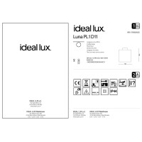 Светильник уличный Ideal Lux Luna PL1 D11 Опал G9 213200