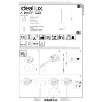 Светильник подвесной Ideal Lux A-line SP1 D30 Черный E27 232744
