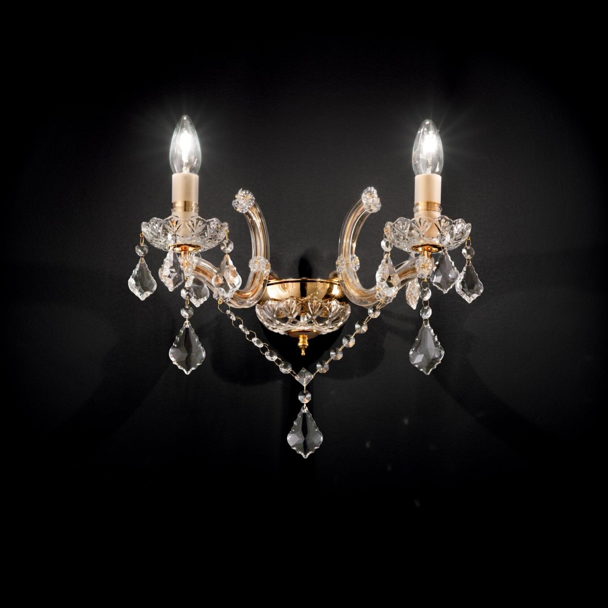 Светильник настенный Ideal Lux Florian AP2 Золото E14 035659