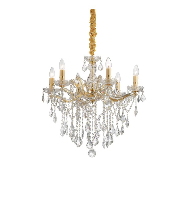 Люстра подвесная Ideal Lux Florian SP6 Золото E14 035635