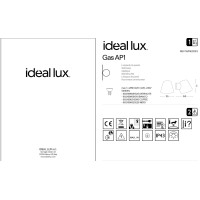 Светильник уличный Ideal Lux Gas AP1 Черный GU10 020228