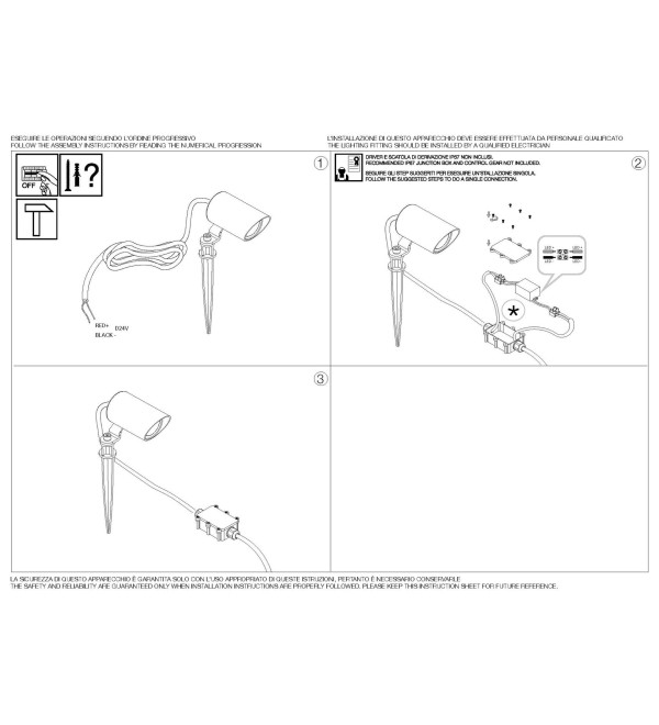 Прожектор садовый Ideal Lux Koala PR 7W Con Picchetto D24V Черный LED 3000К 331386