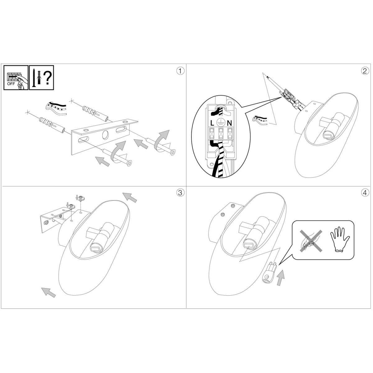 Светильник настенный Ideal Lux Moris AP2 Белый G9 034546