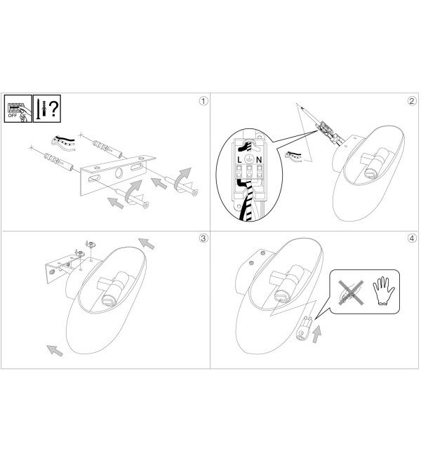 Светильник настенный Ideal Lux Moris AP2 Белый G9 034546