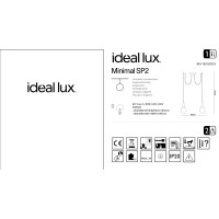 Светильник подвесной Ideal Lux Minimal SP2 Белый E27 112718