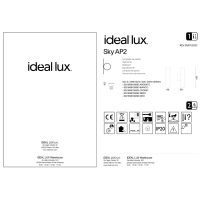Светильник настенный Ideal Lux Sky AP2 макс.2x28Вт IP20 GU10 230В Золото Металл 136899