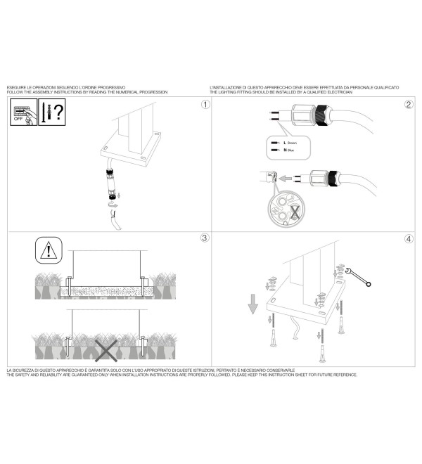 Светильник садово-парковый Ideal Lux Titano PT H49 4000К Гранит LED 157856