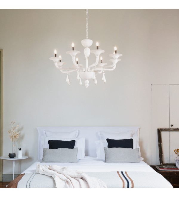 Люстра подвесная Ideal Lux Miramare SP8 Белый E14 068190