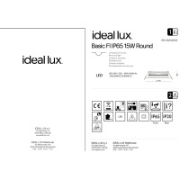 Светильник встраиваемый Ideal Lux Basic FI Round IP65 Белый 3000К LED 312118