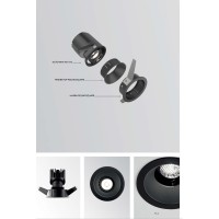 Светильник встраиваемый Ideal Lux Bento Source 09W 3000K LED Черный 279596