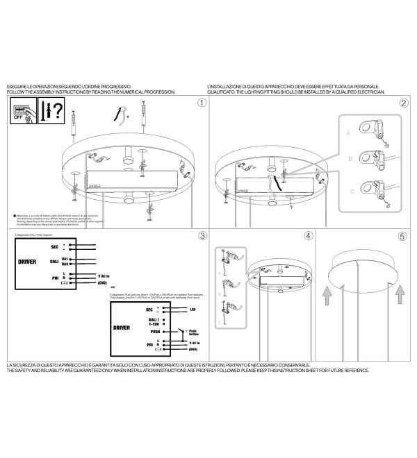 Люстра подвесная Ideal Lux Oz SP D080 DALI 3000K Латунь LED 304595