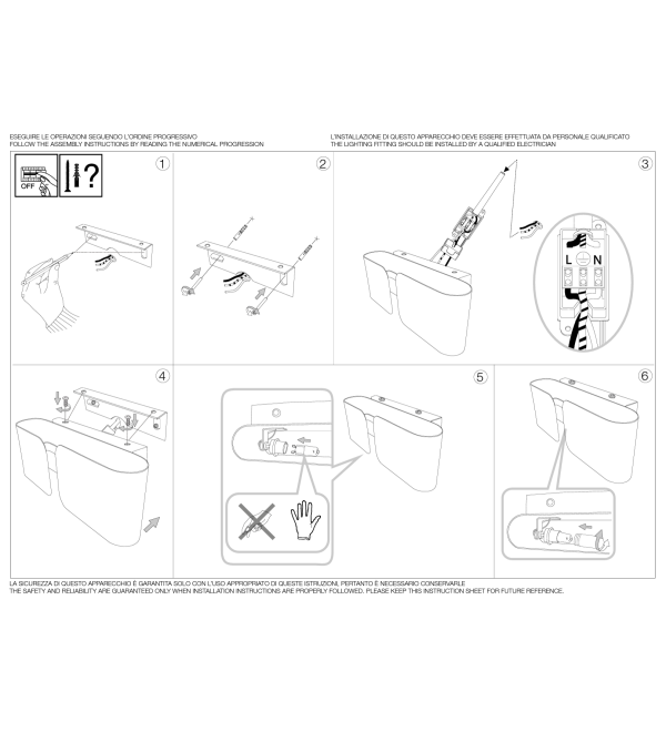 Светильник настенный Ideal Lux Clip AP2 Mini Белый G9 049236