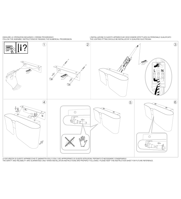 Светильник настенный Ideal Lux Clip AP2 Mini Белый G9 049236