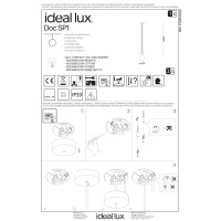 Светильник подвесной Ideal Lux Doc SP1 Латунь античная E27 163109
