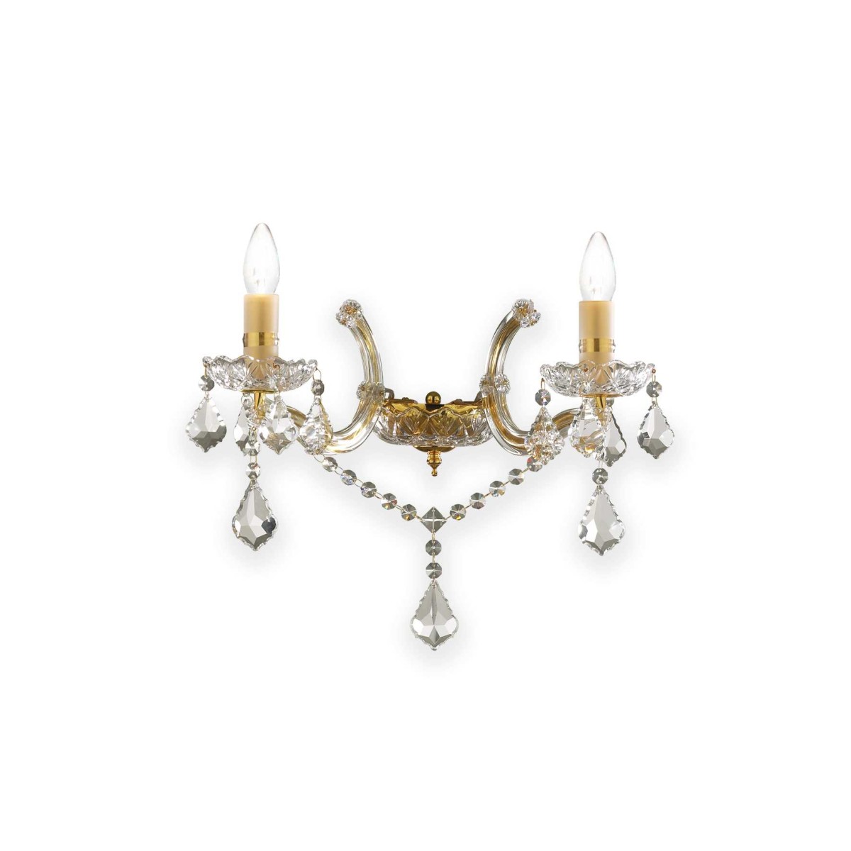 Светильник настенный Ideal Lux Florian AP2 Золото E14 035659