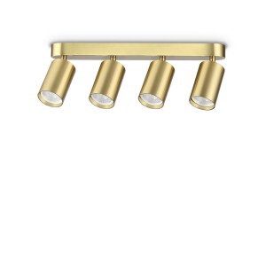 Светильник потолочный Ideal Lux Dynamite PL4 Linear Round Латунь GU10 371351