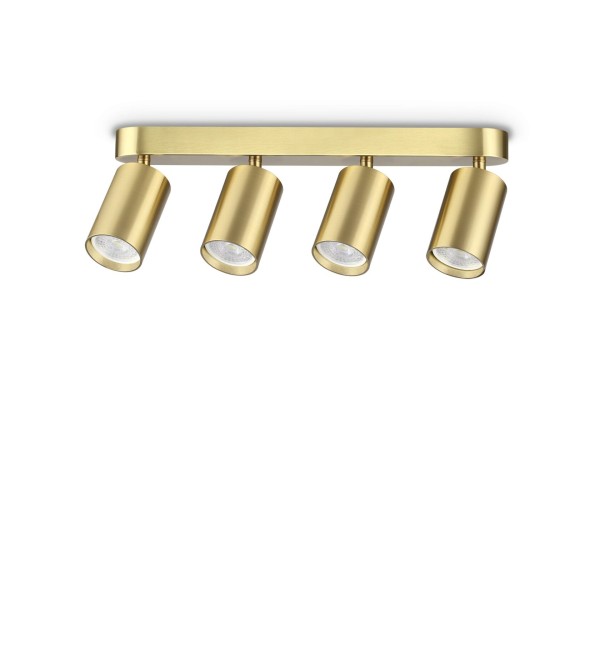 Светильник потолочный Ideal Lux Dynamite PL4 Linear Round Латунь GU10 371351