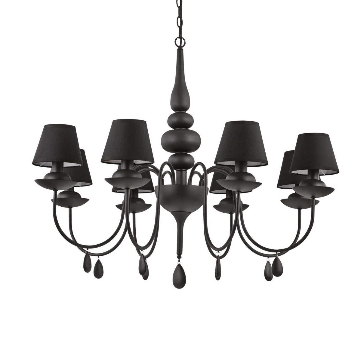 Люстра подвесная Ideal Lux Blanche SP8 Черный E14 111896